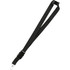 A black 25mm lanyard featuring a clip and an adjustable buckle, ideal for exhibitions and events.