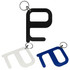 A set of Hygiene Keys in black, white, and blue, featuring a keyring attachment for easy carrying.