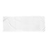 A white cooling towel with a smooth texture, featuring a logo. Suitable for leisure and outdoor activities.