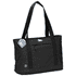 A black expandable cooler bag with dual handles and a branded logo on the front.