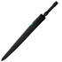 A black square automatic umbrella with a sleek handle and a compact design, featuring a branding logo.