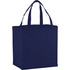 A navy blue non-woven shopper tote bag with two sturdy handles and a square shape.