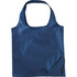 A navy foldaway shopper tote bag with a simple design and drawstring closure. It features a branding logo.