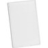 A white stand-up pocket mirror with a sleek design, featuring a simple and clean aesthetic.