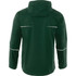 A green Cascade Jacket featuring a hood, with reflective stripes and a brand logo.