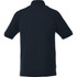 A black short sleeve polo shirt with a collar and no visible branding on the back.