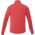 A red knit quarter zip jumper for men, featuring long sleeves and a collar. Includes a branding logo.