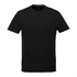 A black short sleeve tee for men with a round neckline and a subtle logo. Perfect for casual wear.