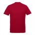 A red short sleeve tee for men, featuring a plain back and a logo on the label.
