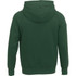 A green men's fleece hoody with a hood, featuring a simple design and no visible front details.