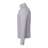 A light grey quarter zip jacket with long sleeves and a fitted design, featuring a logo on the fabric.
