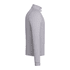 A light grey quarter zip jacket with long sleeves, featuring a branded logo.