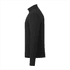 A black quarter zip jacket for men, featuring long sleeves and a simple, stylish design. It has a logo on it.