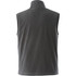 A men’s polyfleece vest in dark grey, featuring a high collar and a logo on the back.