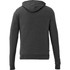 A dark grey men's full zip hoody with a hood, featuring a simple design and a logo.