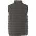 A green insulated vest featuring a zip-up design and a high collar, with a branded logo.
