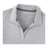 A grey women's polo shirt with a collar and branding on the inside neck.