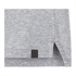 A grey women's polo shirt featuring a side split and a logo on the hem.