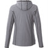 A women's Kaiser Knit jacket in grey, featuring a hood and contrasting seams. The back view is displayed.