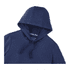 A navy blue women's hoody with a drawstring hood and branding on the label.