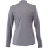 A grey women's half zip jacket featuring long sleeves and a back view. Includes a logo.