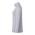 A quarter zip jacket for women in light grey, featuring a sleek design and a branding logo.
