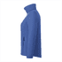 A women's insulated puffer jacket in blue, featuring a side profile view and a subtle logo detail.
