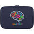 A navy organiser pouch featuring a brain design with colourful gears and a logo at the bottom.