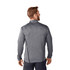 A grey men's half-zip performance jacket featuring a logo, designed for an active lifestyle.
