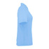 A light blue women's polo shirt with a standard collar and short sleeves. Features a logo on the chest.