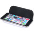 A black and white wireless charger featuring a slot for holding a smartphone while charging.
