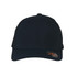 A black Stealth Mesh Flex Cap with a solid front and mesh sides, featuring a logo on the brim.