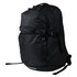 A black computer backpack with multiple compartments and adjustable straps, featuring a logo on the front.