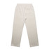 A pair of cream, cuffless track pants featuring an elastic waistband and a single back pocket.