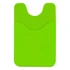 A bright green phone wallet with a slot for cards and a simple, sleek design. It features a logo on the surface.