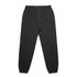 Faded black track pants featuring an elastic waistband and a single back pocket. Includes branding.