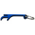 A drink bottle opener keyring in blue with a keyring attachment. Features a sleek, minimalist design.