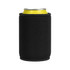 A black stubby holder with a can inside, featuring an implied logo on the surface.