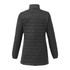 A lightweight, packable insulated puffer jacket in black, featuring a quilted design and a collar.