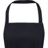 A black apron made from 240 g/m² recycled material, featuring a neck strap and a simple design.