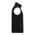 A black eco waterproof softshell vest featuring a high collar and side zip pocket. It has a logo on the fabric.