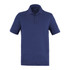 A men's polo shirt in navy blue with a classic collar and short sleeves, featuring a logo.