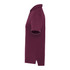 A short sleeve performance polo in a deep maroon colour, featuring a collar and a logo on the chest.