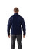 A men's navy full zip performance jacket with thumb holes, featuring a smooth exterior and fitted design.