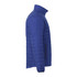 A blue men's lightweight packable insulated puffer jacket displayed from the side, featuring a collar and zippers.