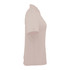 A light pink women's polo shirt with a classic collar and short sleeves, featuring a logo.