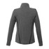 A grey women's half zip jumper with black detailing, featuring long sleeves and a mock collar. It has a logo.