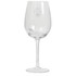 A clear 430ml wine glass with a tall stem, featuring a logo on one side.