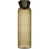 A drink bottle made of recycled plastic, featuring a smoky grey colour and a secure lid.
