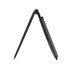 A black magnetic wallet with a phone stand feature, positioned at an angle to display its shape and functionality.